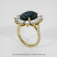 6.17 Ct. Greenish Blue Sapphire Ring, 18K Yellow Gold 2