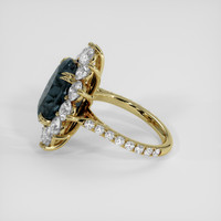 6.17 Ct. Greenish Blue Sapphire Ring, 18K Yellow Gold 4