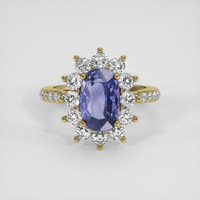 2.41 Ct. Violet Sapphire Ring, 18K Yellow Gold 1
