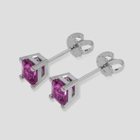 <span>1.08</span> <span class="tooltip-light">Ct.Tw.<span class="tooltiptext">Total Carat Weight</span></span> Pink Sapphire Earrings, Platinum 950 3