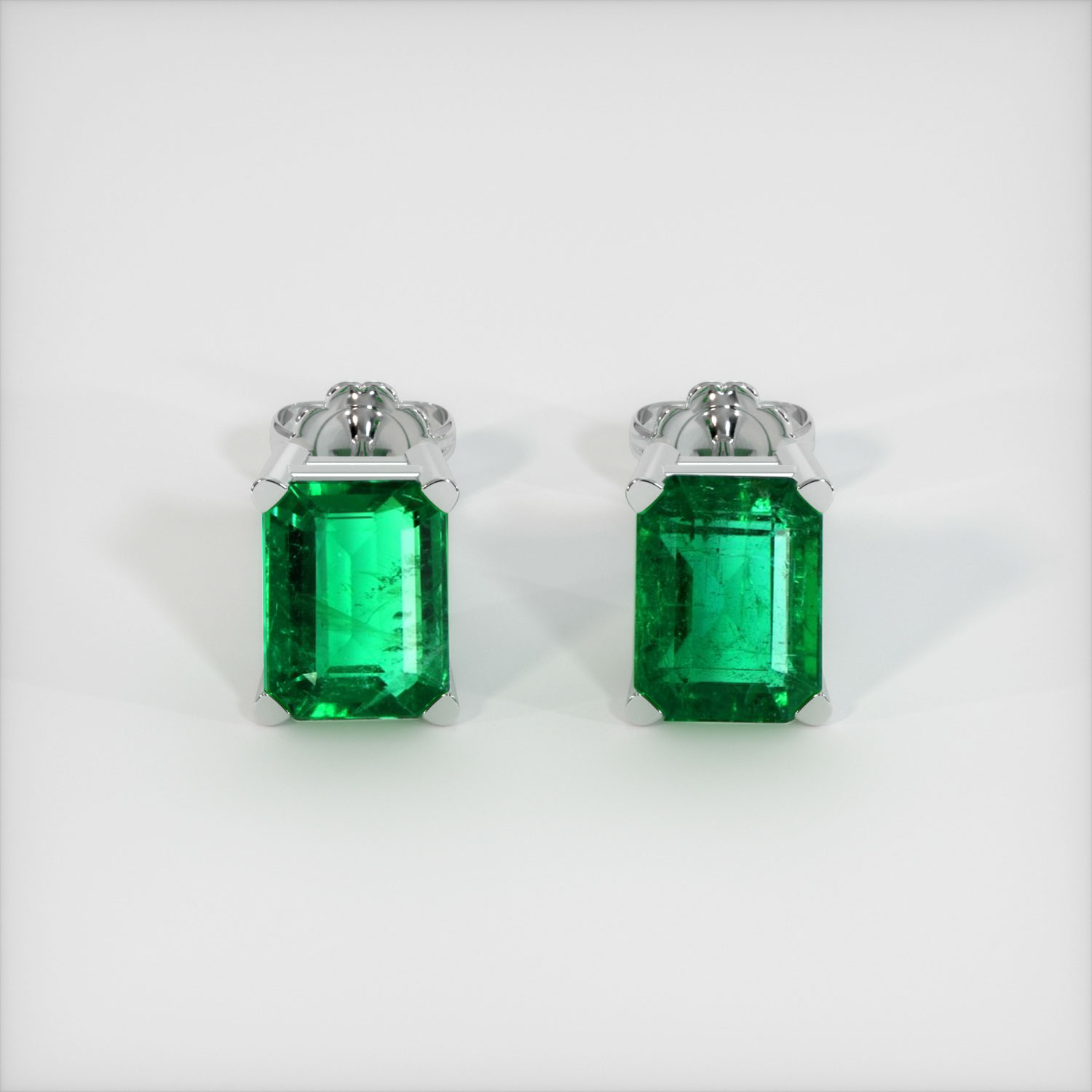 platinum emerald earrings