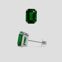 <span>7.32</span>&nbsp;<span class="tooltip-light">Ct.Tw.<span class="tooltiptext">Total Carat Weight</span></span> Emerald Earrings, Platinum 950 2