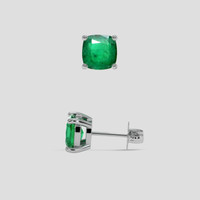 <span>1.45</span>&nbsp;<span class="tooltip-light">Ct.Tw.<span class="tooltiptext">Total Carat Weight</span></span> Emerald Earrings, Platinum 950 2