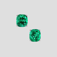 <span>3.63</span>&nbsp;<span class="tooltip-light">Ct.Tw.<span class="tooltiptext">Total Carat Weight</span></span> Emerald Earrings, Platinum 950 1