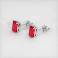 <span>1.20</span>&nbsp;<span class="tooltip-light">Ct.Tw.<span class="tooltiptext">Total Carat Weight</span></span> Ruby Earrings, Platinum 950 2