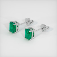 <span>1.28</span>&nbsp;<span class="tooltip-light">Ct.Tw.<span class="tooltiptext">Total Carat Weight</span></span> Emerald Earrings, Platinum 950 2