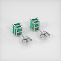 <span>1.28</span>&nbsp;<span class="tooltip-light">Ct.Tw.<span class="tooltiptext">Total Carat Weight</span></span> Emerald Earrings, Platinum 950 4