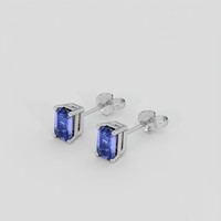 <span>1.22</span>&nbsp;<span class="tooltip-light">Ct.Tw.<span class="tooltiptext">Total Carat Weight</span></span> Blue Sapphire Earrings, Platinum 950 3