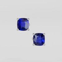 <span>1.69</span> <span class="tooltip-light">Ct.Tw.<span class="tooltiptext">Total Carat Weight</span></span> Blue Sapphire Earrings, 14K White Gold 1