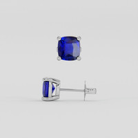 <span>1.69</span> <span class="tooltip-light">Ct.Tw.<span class="tooltiptext">Total Carat Weight</span></span> Blue Sapphire Earrings, 14K White Gold 2