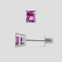 <span>1.08</span> <span class="tooltip-light">Ct.Tw.<span class="tooltiptext">Total Carat Weight</span></span> Pink Sapphire Earrings, 14K White Gold 2