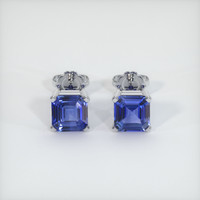 <span>2.00</span> <span class="tooltip-light">Ct.Tw.<span class="tooltiptext">Total Carat Weight</span></span> Blue Sapphire Earrings, 14K White Gold 1