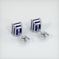 <span>2.66</span>&nbsp;<span class="tooltip-light">Ct.Tw.<span class="tooltiptext">Total Carat Weight</span></span> Sapphire Earrings, 14K White Gold 4