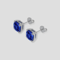 <span>2.71</span> <span class="tooltip-light">Ct.Tw.<span class="tooltiptext">Total Carat Weight</span></span> Blue Sapphire Earrings, 14K White Gold 3