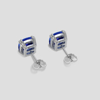 <span>2.71</span> <span class="tooltip-light">Ct.Tw.<span class="tooltiptext">Total Carat Weight</span></span> Blue Sapphire Earrings, 14K White Gold 4