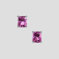 <span>1.08</span>&nbsp;<span class="tooltip-light">Ct.Tw.<span class="tooltiptext">Total Carat Weight</span></span> Pink Sapphire Earrings, 18K White Gold 1