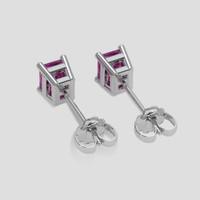<span>1.08</span>&nbsp;<span class="tooltip-light">Ct.Tw.<span class="tooltiptext">Total Carat Weight</span></span> Pink Sapphire Earrings, 18K White Gold 4
