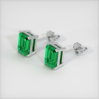 Emerald Earrings 3.22 Ct.Tw.Total Carat Weight, 18K White Gold Preview