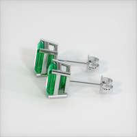 Emerald Earrings 3.22 Ct.Tw.Total Carat Weight, 18K White Gold Preview
