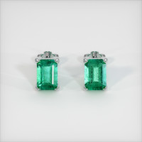 <span>1.23</span>&nbsp;<span class="tooltip-light">Ct.Tw.<span class="tooltiptext">Total Carat Weight</span></span> Emerald Earrings, 18K White Gold 1