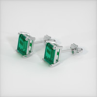 1.23 Ct.Tw. Emerald Earrings, 18K White Gold 2