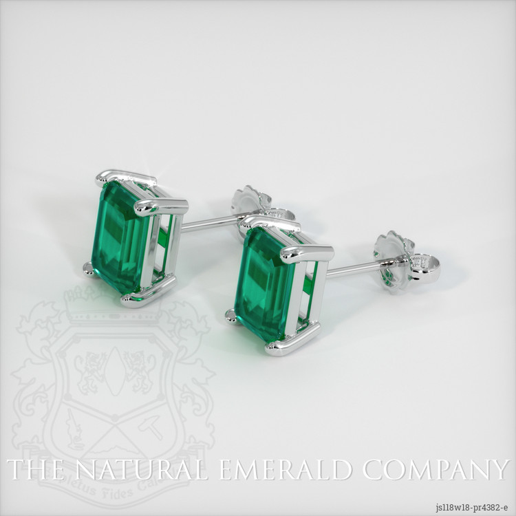 GRETA Natural Emerald Gold Chain Studs | Rachel Renee Jewelry