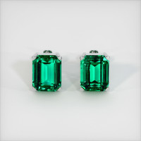 7.23 Ct.Tw. Emerald Earrings, 18K White Gold 1