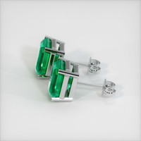 7.23 Ct.Tw. Emerald Earrings, 18K White Gold 3