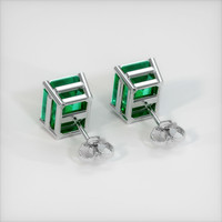 7.23 Ct.Tw. Emerald Earrings, 18K White Gold 4
