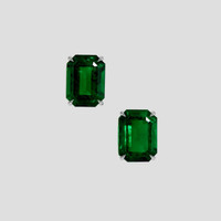 <span>7.32</span>&nbsp;<span class="tooltip-light">Ct.Tw.<span class="tooltiptext">Total Carat Weight</span></span> Emerald Earrings, 18K White Gold 1