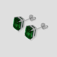 <span>7.32</span>&nbsp;<span class="tooltip-light">Ct.Tw.<span class="tooltiptext">Total Carat Weight</span></span> Emerald Earrings, 18K White Gold 3