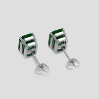 <span>7.32</span> <span class="tooltip-light">Ct.Tw.<span class="tooltiptext">Total Carat Weight</span></span> Emerald Earrings, 18K White Gold 4