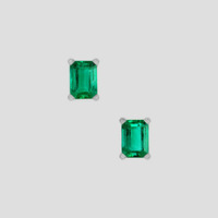 <span>2.05</span>&nbsp;<span class="tooltip-light">Ct.Tw.<span class="tooltiptext">Total Carat Weight</span></span> Emerald Earrings, 18K White Gold 1