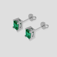 <span>2.05</span>&nbsp;<span class="tooltip-light">Ct.Tw.<span class="tooltiptext">Total Carat Weight</span></span> Emerald Earrings, 18K White Gold 3