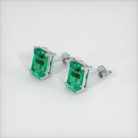 2.80 Ct.Tw. Emerald Earrings, 18K White Gold 2