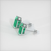 2.80 Ct.Tw. Emerald Earrings, 18K White Gold 3