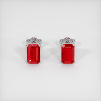 1.54 Ct.Tw. Ruby Earrings, 18K White Gold 1