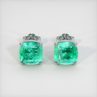 <span>3.47</span>&nbsp;<span class="tooltip-light">Ct.Tw.<span class="tooltiptext">Total Carat Weight</span></span> Emerald Earrings, 18K White Gold 1