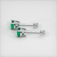 0.91 Ct.Tw. Emerald Earrings, 18K White Gold 3