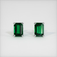 <span>1.05</span>&nbsp;<span class="tooltip-light">Ct.Tw.<span class="tooltiptext">Total Carat Weight</span></span> Emerald Earrings, 18K White Gold 1