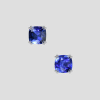 <span>2.71</span>&nbsp;<span class="tooltip-light">Ct.Tw.<span class="tooltiptext">Total Carat Weight</span></span> Blue Sapphire Earrings, 18K White Gold 1