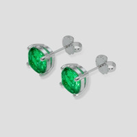 <span>1.90</span> <span class="tooltip-light">Ct.Tw.<span class="tooltiptext">Total Carat Weight</span></span> Emerald Earrings, 18K White Gold 3