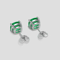<span>1.90</span> <span class="tooltip-light">Ct.Tw.<span class="tooltiptext">Total Carat Weight</span></span> Emerald Earrings, 18K White Gold 4
