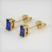 0.87 Ct.Tw. Blue Sapphire Earrings, 14K Yellow Gold 2