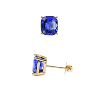 2.89 Ct.Tw. Blue Sapphire Earrings, 14K Yellow Gold 2
