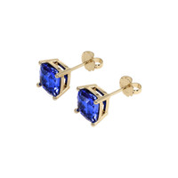 2.89 Ct.Tw. Blue Sapphire Earrings, 14K Yellow Gold 3