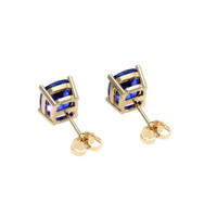 2.89 Ct.Tw. Blue Sapphire Earrings, 14K Yellow Gold 4