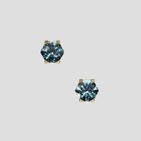 <span>1.09</span> <span class="tooltip-light">Ct.Tw.<span class="tooltiptext">Total Carat Weight</span></span> Greenish Blue Sapphire Earrings, 14K Yellow Gold 1
