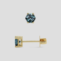 <span>1.09</span> <span class="tooltip-light">Ct.Tw.<span class="tooltiptext">Total Carat Weight</span></span> Greenish Blue Sapphire Earrings, 14K Yellow Gold 2
