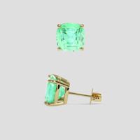 <span>7.71</span> <span class="tooltip-light">Ct.Tw.<span class="tooltiptext">Total Carat Weight</span></span> Emerald Earrings, 18K Yellow Gold 2